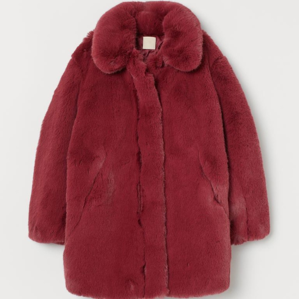 Red Faux Fur Coat